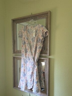 Abercrombie & Fitch Floral Wrap Dress in Blue and Pink